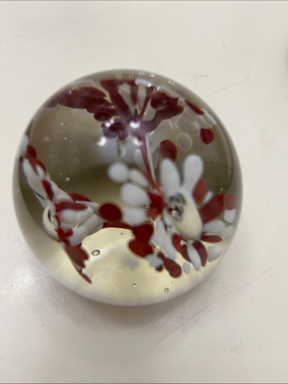 Vintage paperweight glass heavy Crystal 1970s